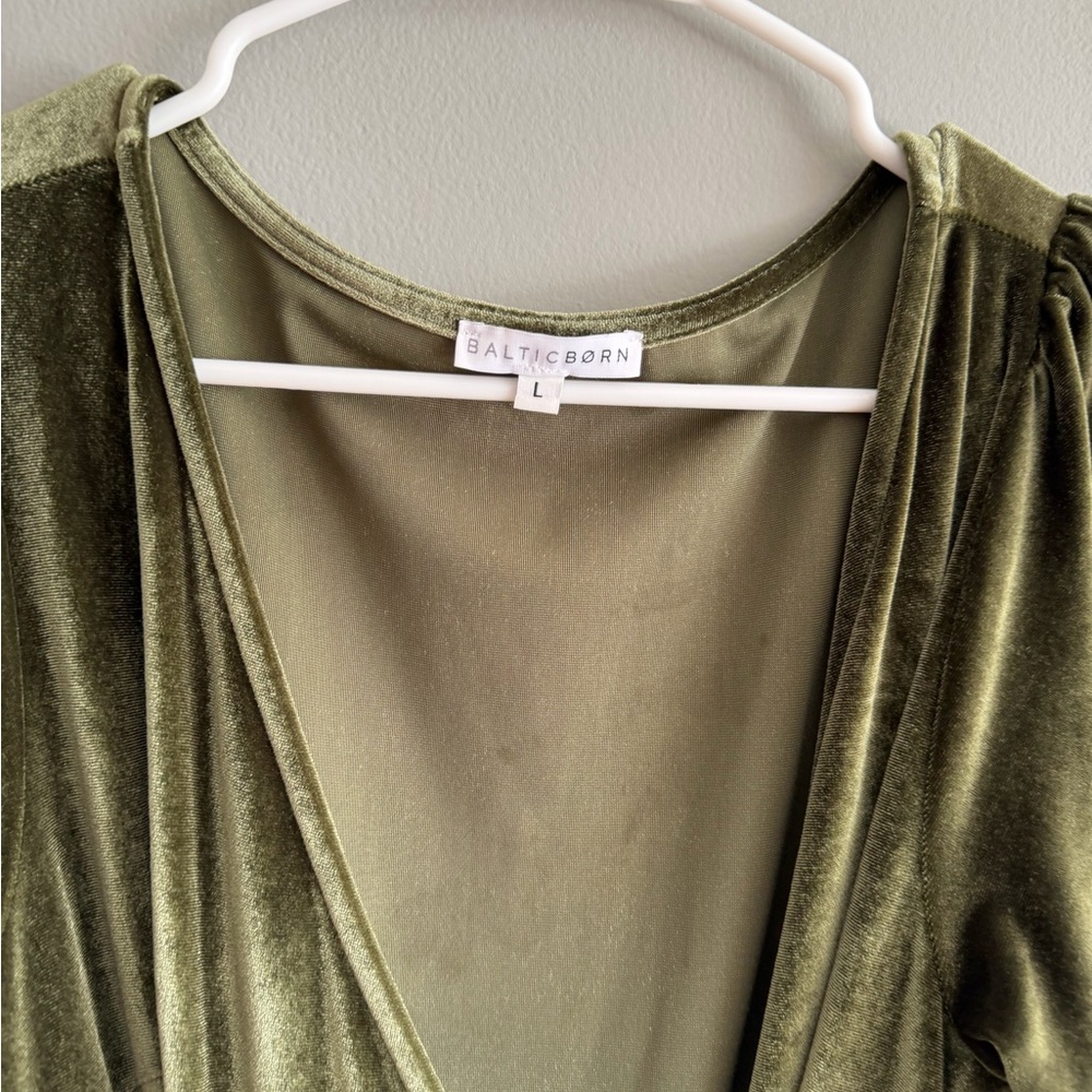 Baltic Born Olive Velvet Wrap Maxi Dress - Picture 2 of 2